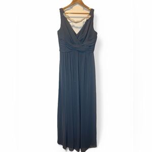 Jenny Packham Luxury Chiffon W/Necklace‎ Floor Length Silverstone Size 14 Dress